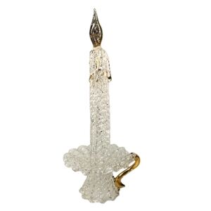 Spun Glass Candle Gold Trim 7" Christmas Around the‎ World